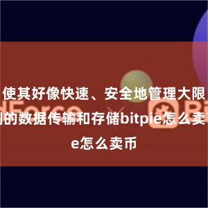 使其好像快速、安全地管理大限制的数据传输和存储bitpie怎么卖币